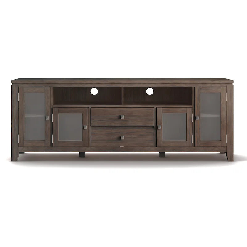 Meuble TV/Média Contemporain en Bois Massif de 183 cm de Large pour TV jusqu'à 80 pouces