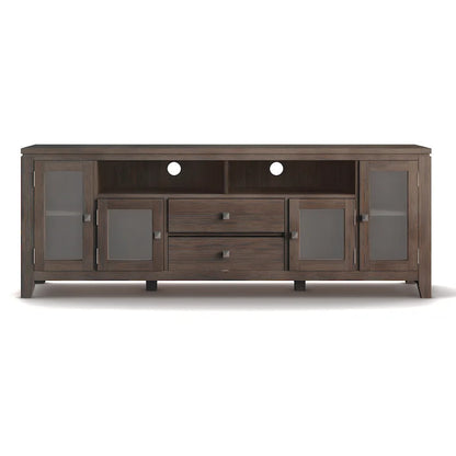 Meuble TV/Média Contemporain en Bois Massif de 183 cm de Large pour TV jusqu'à 80 pouces