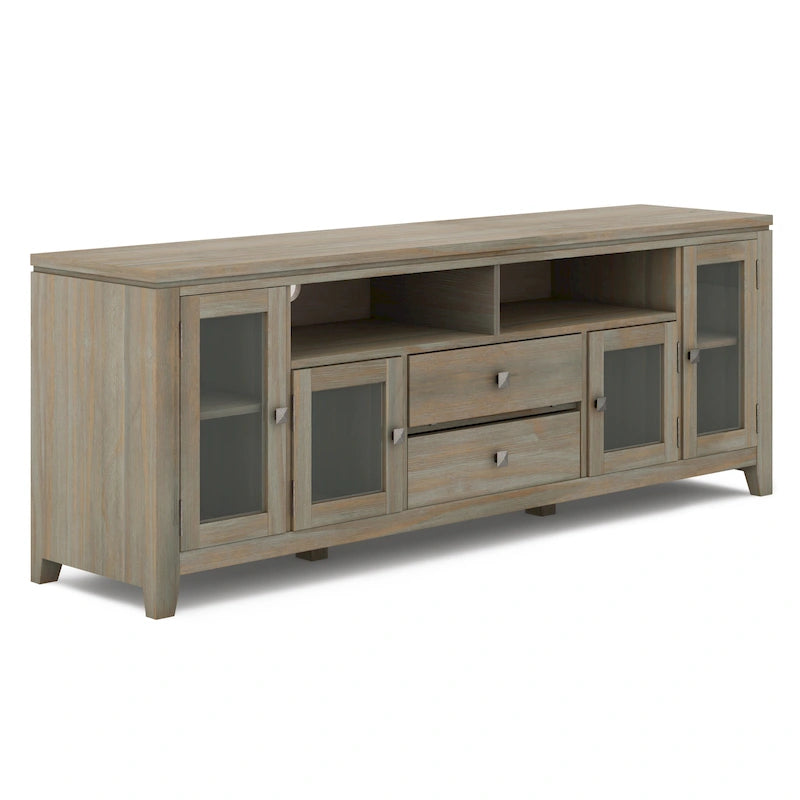 Meuble TV/Média Contemporain en Bois Massif de 183 cm de Large pour TV jusqu'à 80 pouces
