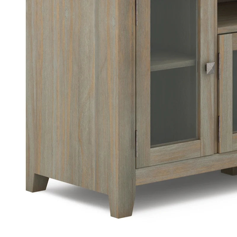 Meuble TV/Média Contemporain en Bois Massif de 183 cm de Large pour TV jusqu'à 80 pouces