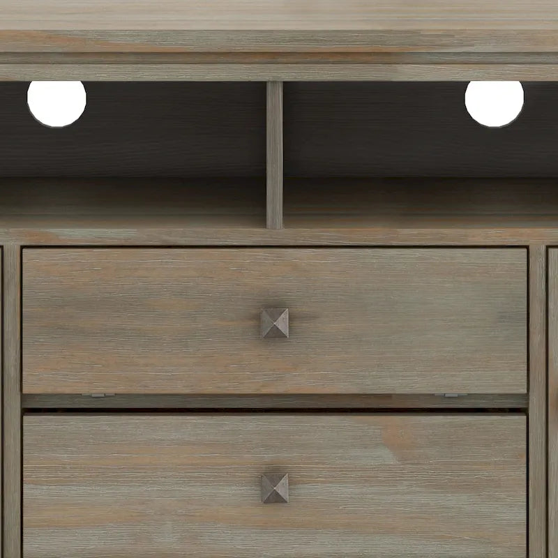 Meuble TV/Média Contemporain en Bois Massif de 183 cm de Large pour TV jusqu'à 80 pouces