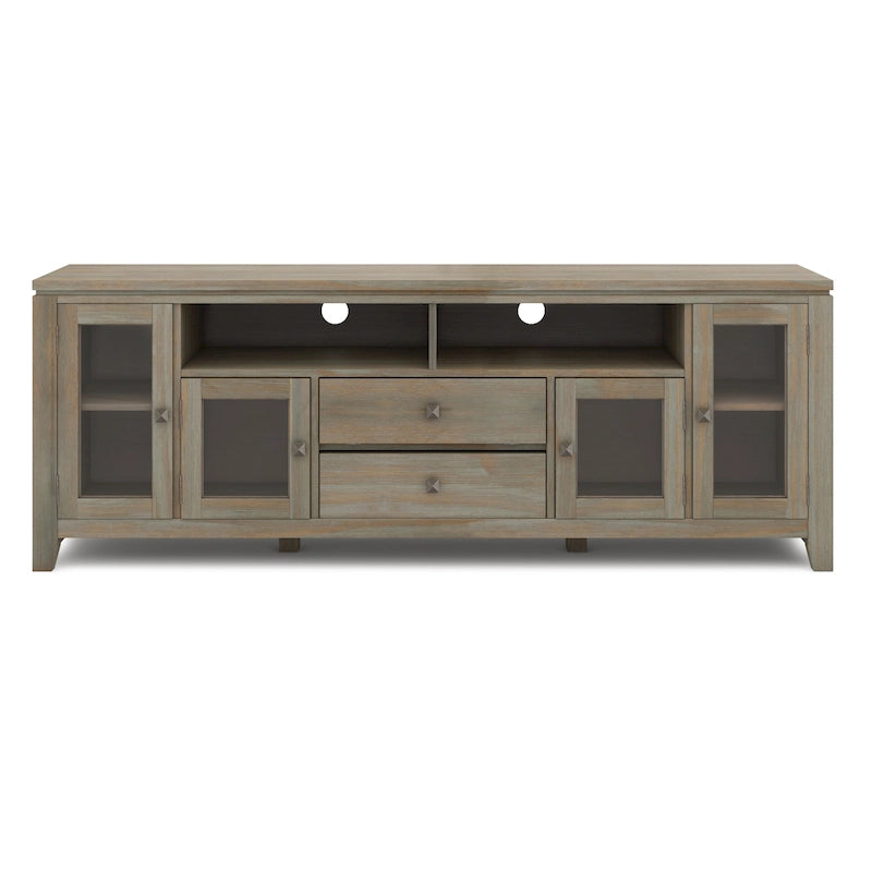 Meuble TV/Média Contemporain en Bois Massif de 183 cm de Large pour TV jusqu'à 80 pouces