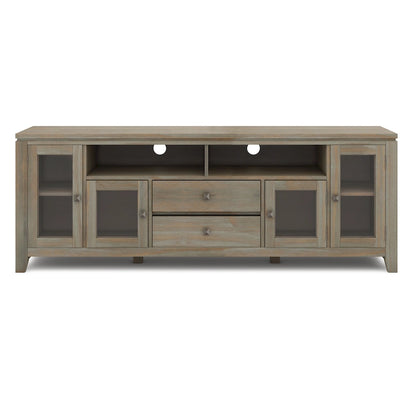 Meuble TV/Média Contemporain en Bois Massif de 183 cm de Large pour TV jusqu'à 80 pouces