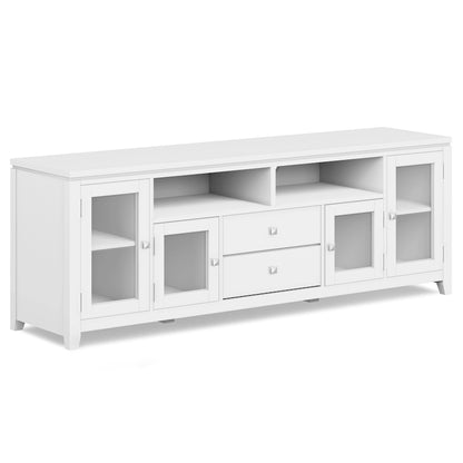 Meuble TV/Média Contemporain en Bois Massif de 183 cm de Large pour TV jusqu'à 80 pouces