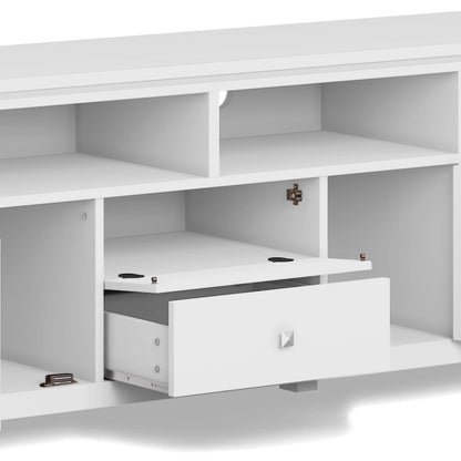 Meuble TV/Média Contemporain en Bois Massif de 183 cm de Large pour TV jusqu'à 80 pouces