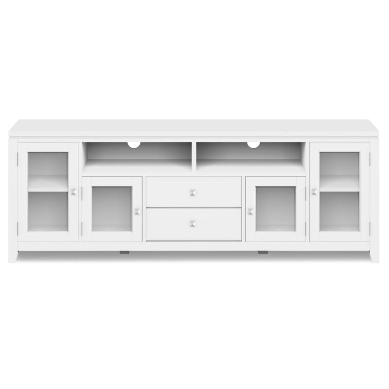 Meuble TV/Média Contemporain en Bois Massif de 183 cm de Large pour TV jusqu'à 80 pouces