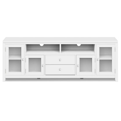Meuble TV/Média Contemporain en Bois Massif de 183 cm de Large pour TV jusqu'à 80 pouces