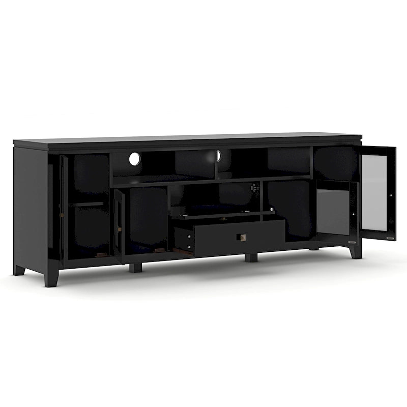 Meuble TV/Média Contemporain en Bois Massif de 183 cm de Large pour TV jusqu'à 80 pouces
