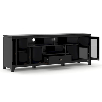 Meuble TV/Média Contemporain en Bois Massif de 183 cm de Large pour TV jusqu'à 80 pouces