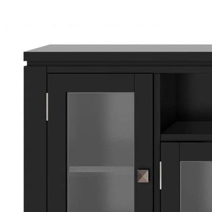 Meuble TV/Média Contemporain en Bois Massif de 183 cm de Large pour TV jusqu'à 80 pouces