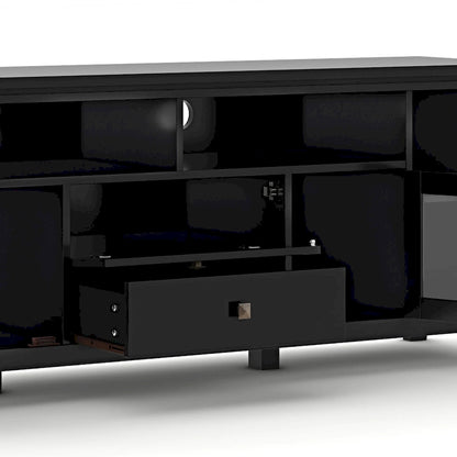 Meuble TV/Média Contemporain en Bois Massif de 183 cm de Large pour TV jusqu'à 80 pouces
