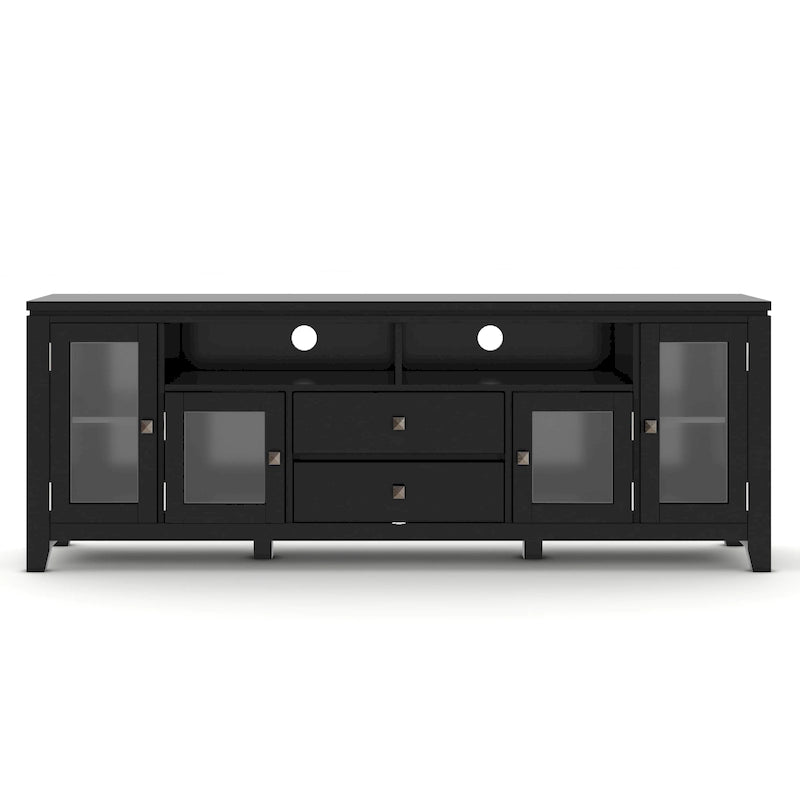Meuble TV/Média Contemporain en Bois Massif de 183 cm de Large pour TV jusqu'à 80 pouces