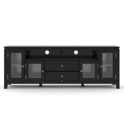 Meuble TV/Média Contemporain en Bois Massif de 183 cm de Large pour TV jusqu'à 80 pouces