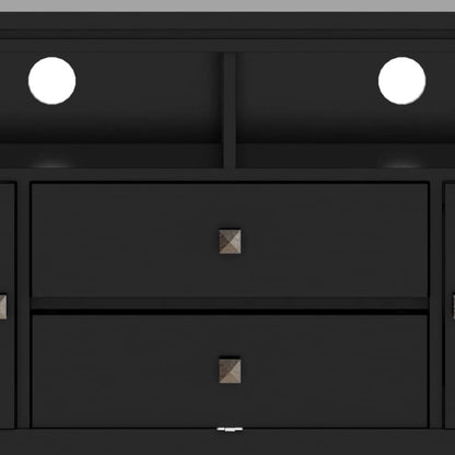Meuble TV/Média Contemporain en Bois Massif de 183 cm de Large pour TV jusqu'à 80 pouces