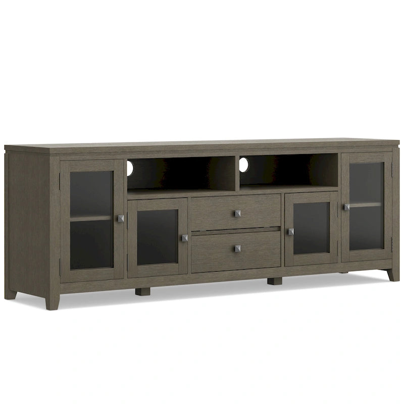 Meuble TV/Média Contemporain en Bois Massif de 183 cm de Large pour TV jusqu'à 80 pouces