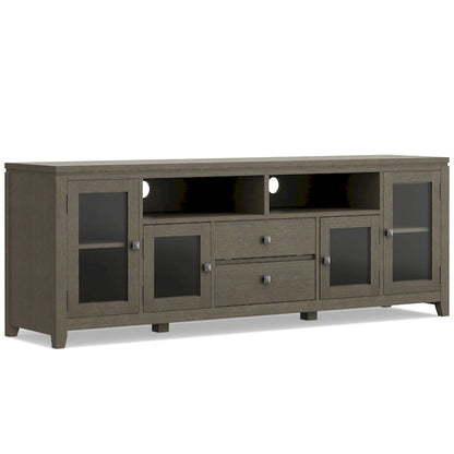 Meuble TV/Média Contemporain en Bois Massif de 183 cm de Large pour TV jusqu'à 80 pouces