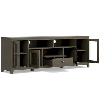Meuble TV/Média Contemporain en Bois Massif de 183 cm de Large pour TV jusqu'à 80 pouces