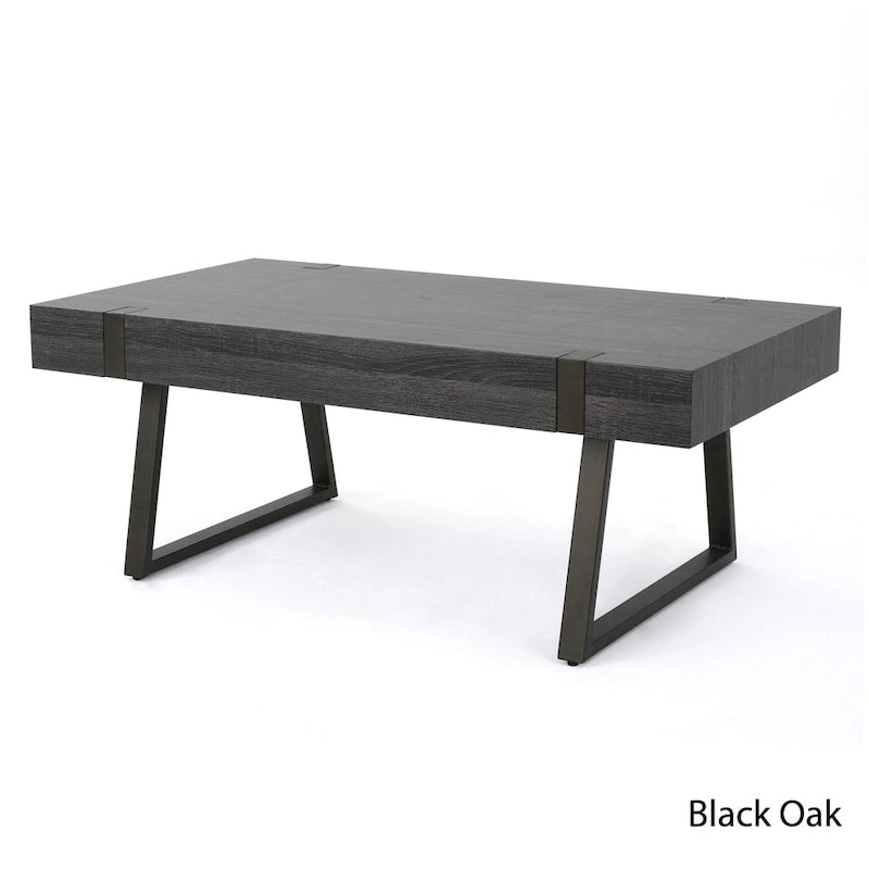 Table basse aspect bois - 43,25 pouces (L) x 23,60 pouces (l) x 16,75 pouces (H)