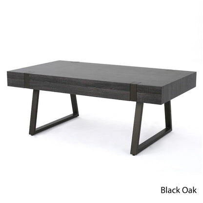 Table basse aspect bois - 43,25 pouces (L) x 23,60 pouces (l) x 16,75 pouces (H)