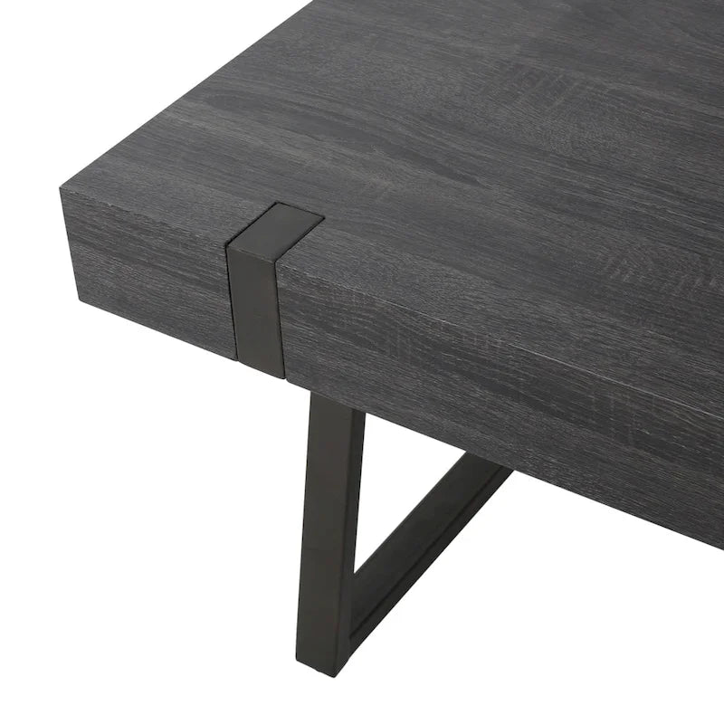 Table basse aspect bois - 43,25 pouces (L) x 23,60 pouces (l) x 16,75 pouces (H)