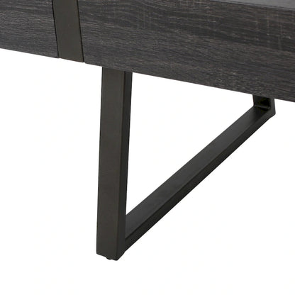 Table basse aspect bois - 43,25 pouces (L) x 23,60 pouces (l) x 16,75 pouces (H)
