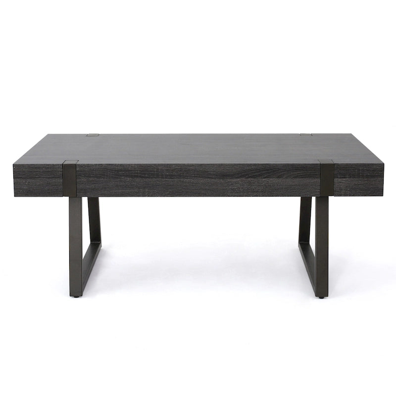 Table basse aspect bois - 43,25 pouces (L) x 23,60 pouces (l) x 16,75 pouces (H)