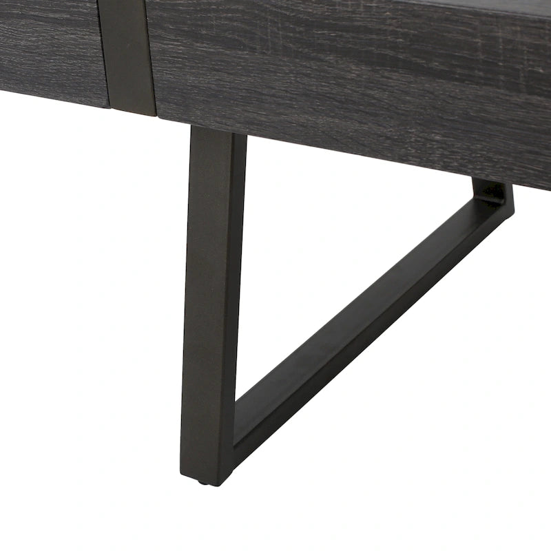 Table basse aspect bois - 43,25 pouces (L) x 23,60 pouces (l) x 16,75 pouces (H)