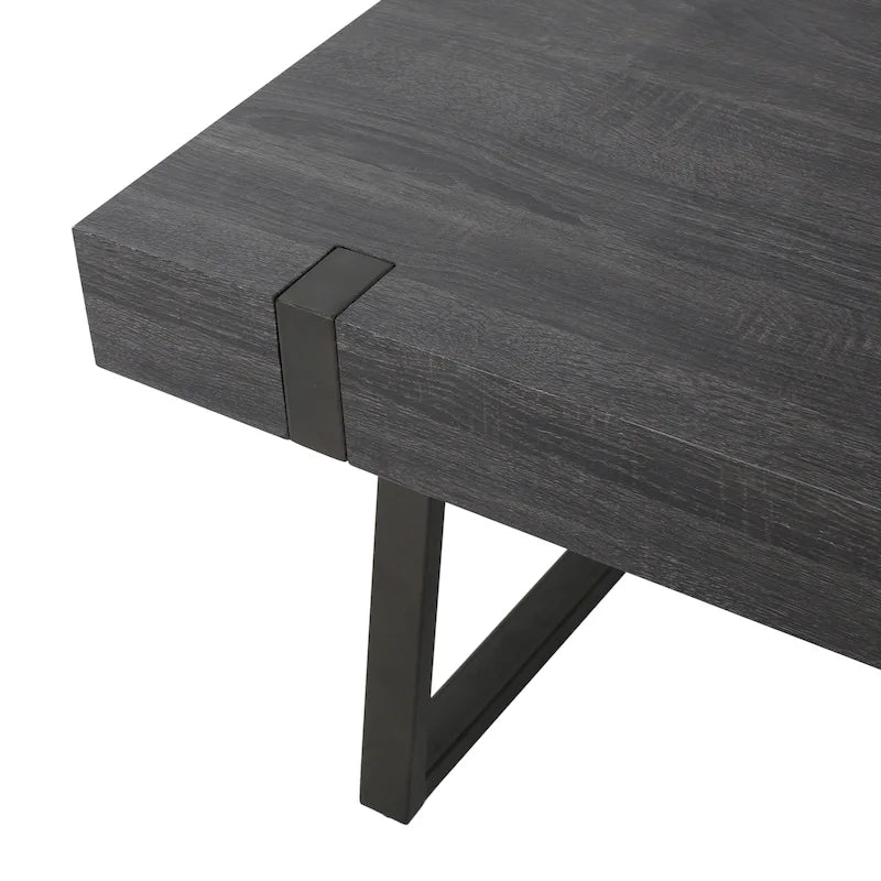 Table basse aspect bois - 43,25 pouces (L) x 23,60 pouces (l) x 16,75 pouces (H)