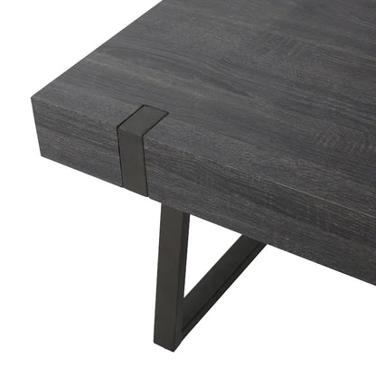 Table basse aspect bois - 43,25 pouces (L) x 23,60 pouces (l) x 16,75 pouces (H)