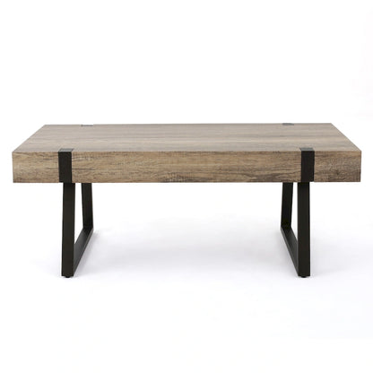 Table basse aspect bois - 43,25 pouces (L) x 23,60 pouces (l) x 16,75 pouces (H)