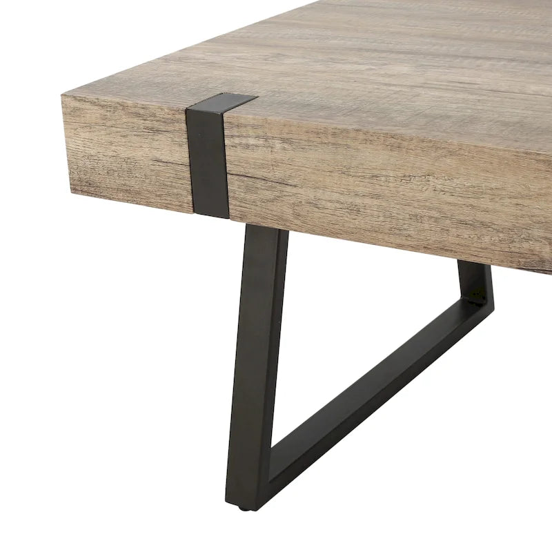Table basse aspect bois - 43,25 pouces (L) x 23,60 pouces (l) x 16,75 pouces (H)