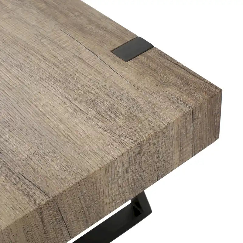 Table basse aspect bois - 43,25 pouces (L) x 23,60 pouces (l) x 16,75 pouces (H)