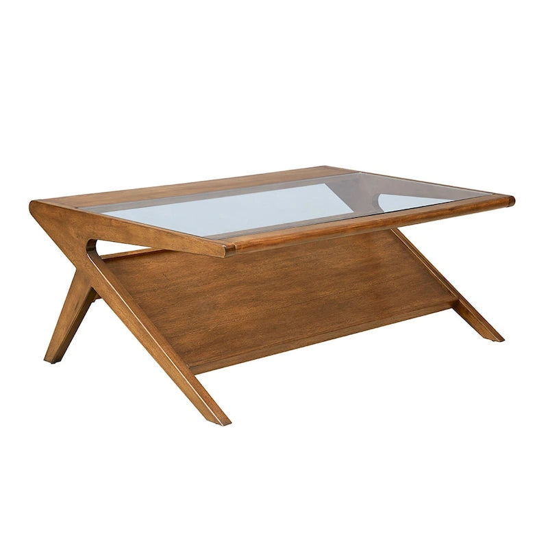 Table basse Rocket en bois et verre trempé