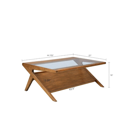 Table basse Rocket en bois et verre trempé