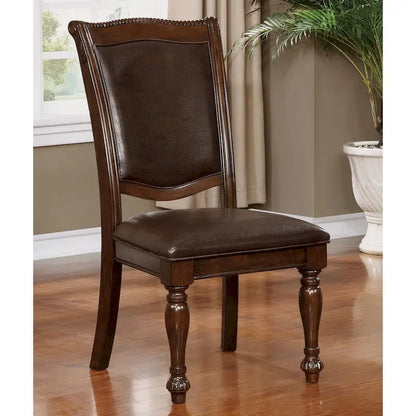 Chaises de salle à manger traditionnelles en similicuir (Lot de 2)