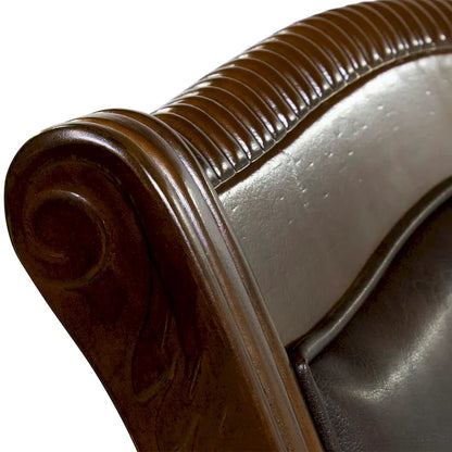 Chaises de salle à manger traditionnelles en similicuir (Lot de 2)