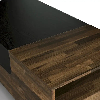 Table basse transitionnelle brune de 47 pouces avec plateau coulissant à couche unique