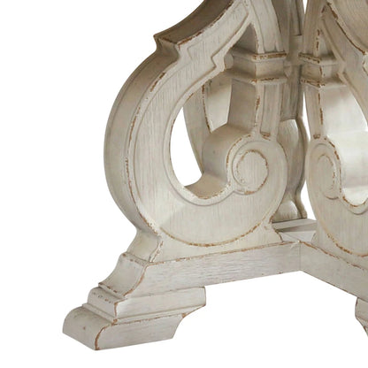 La table de salle à manger ronde en bois antique blanc de 60 pouces Farmhouse
