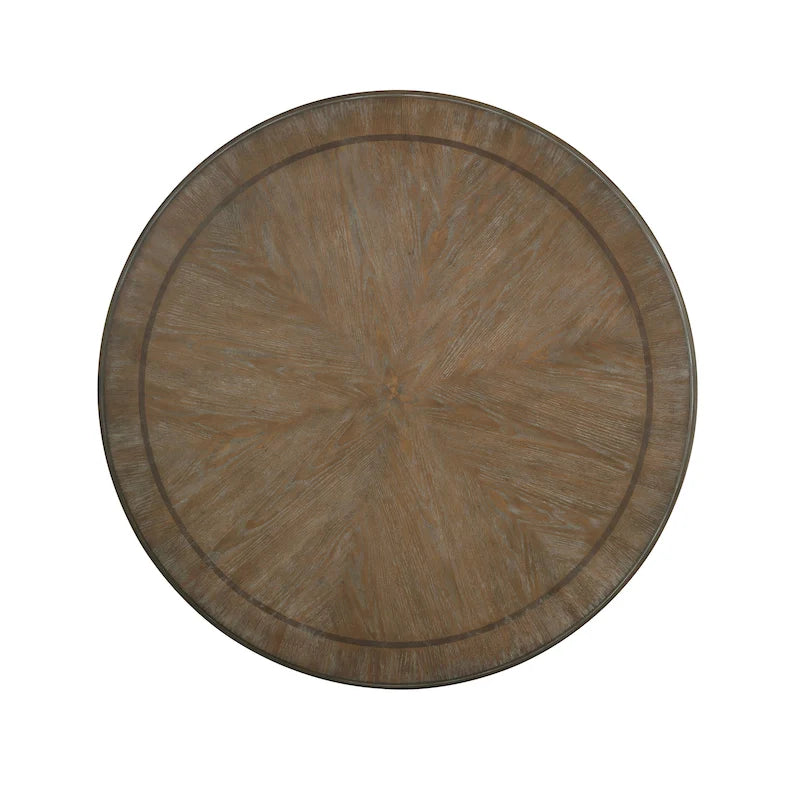 La table de salle à manger ronde en bois antique blanc de 60 pouces Farmhouse