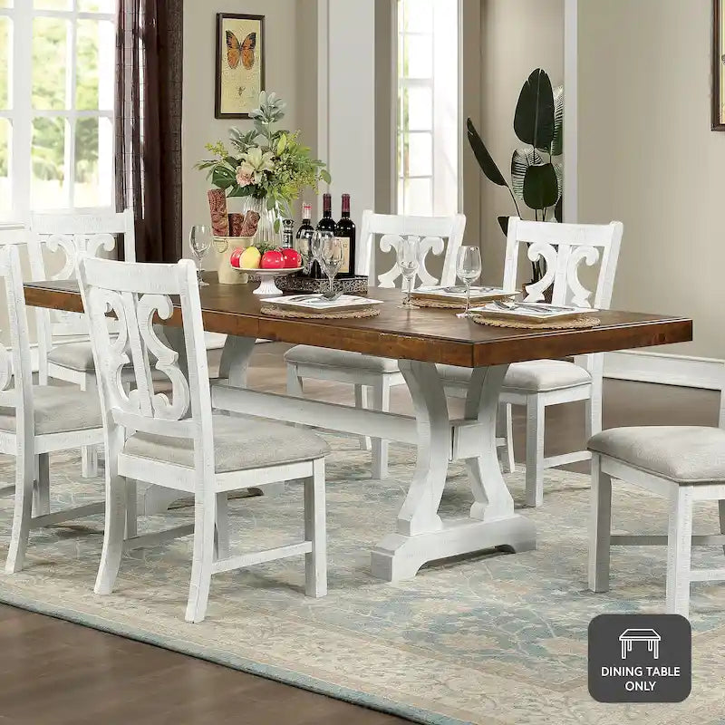 Table à manger extensible en bois de 86 pouces
