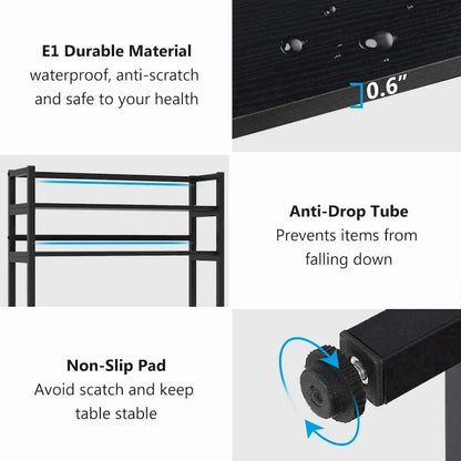 Étagère de cuisine à 5 niveaux, étagère de rangement utilitaire pour four à micro-ondes, desserte à micro-ondes industrielle avec huche