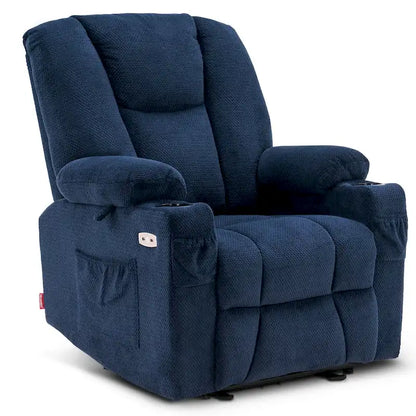 Fauteuil inclinable électrique avec massage et chaleur, tissu peluche 8015