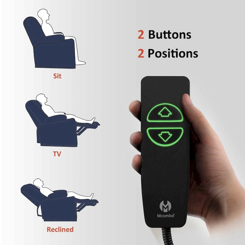 Fauteuil inclinable électrique avec massage et chaleur, tissu peluche 8015