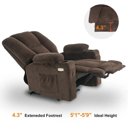 Fauteuil inclinable électrique avec massage et chaleur, tissu peluche 8015