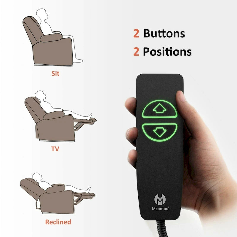 Fauteuil inclinable électrique avec massage et chaleur, tissu peluche 8015