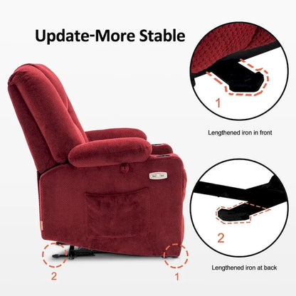 Fauteuil inclinable électrique avec massage et chaleur, tissu peluche 8015