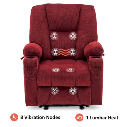 Fauteuil inclinable électrique avec massage et chaleur, tissu peluche 8015