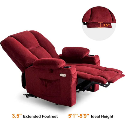 Fauteuil inclinable électrique avec massage et chaleur, tissu peluche 8015