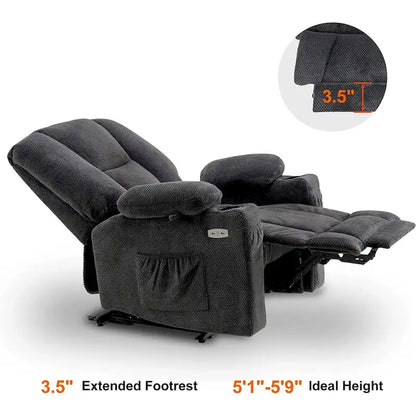 Fauteuil inclinable électrique avec massage et chaleur, tissu peluche 8015
