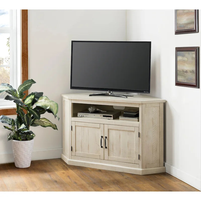 Le meuble TV d'angle rustique de 50 pouces en bois massif